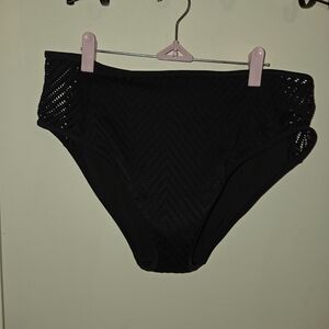 Freya Textured Black Bikini Bottoms